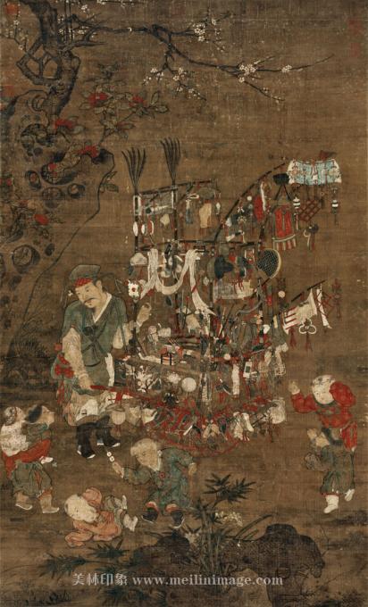 苏汉臣-货郎图-绢本-97x160cm