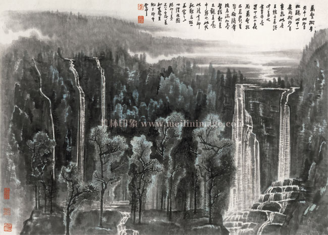 李可染-王维诗意巴山夜雨-110x80cm