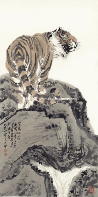 冯大中-登高临远-纸本-69X139cm