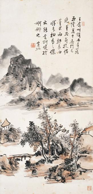 黄宾虹-山水-37x77cm