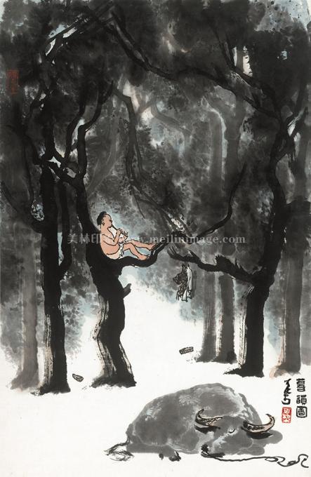 李可染-暮韵图-46x70cm